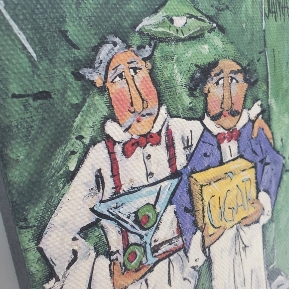 Joanna signed Chef canvas Art Martini Bar Cigar Soiree 8 X 10 wall picture - Picture 3 of 7